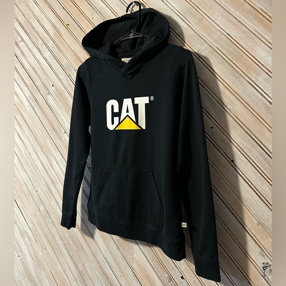 Caterpillar Black & Yellow Work Wear Hoodie Sweater Fitted Women’s CAT - Picture 2 of 6